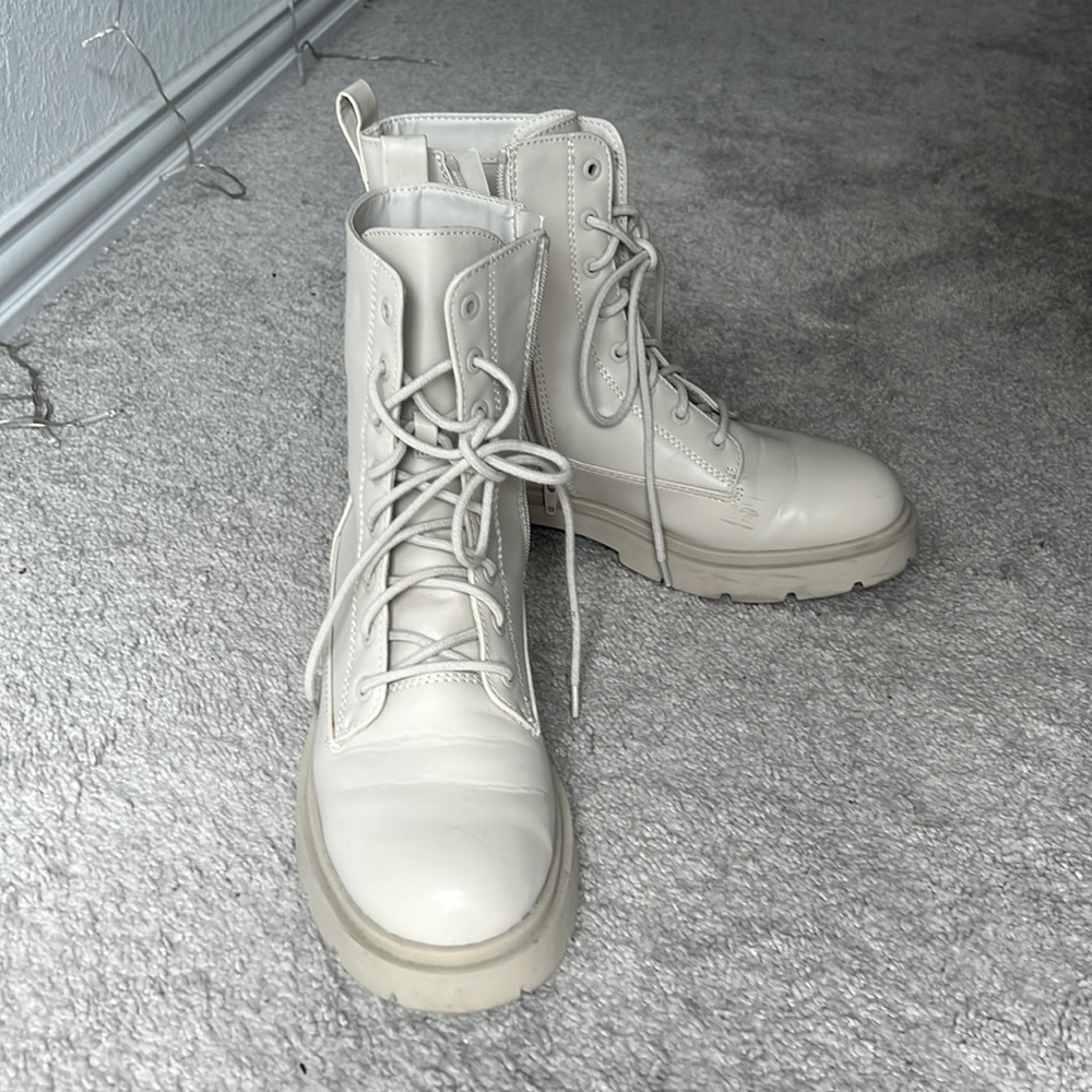 Cream Booties, size 10, worn once